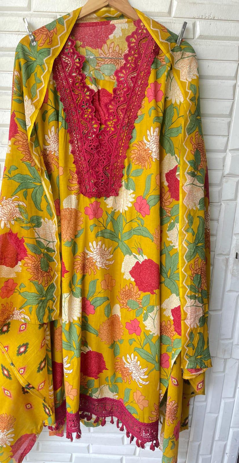 Cotton unstitched ladies suit Rc17074