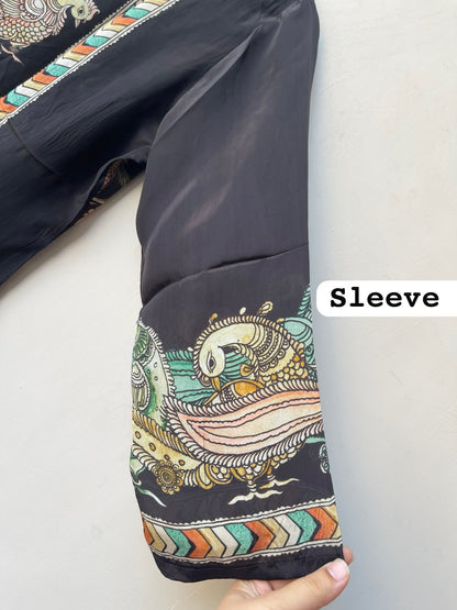 Satin crepe stitched ladies coord shirt Rc19165 (c)