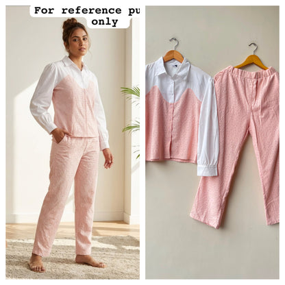 Chikan cotton stitched ladies coord set Rc19154