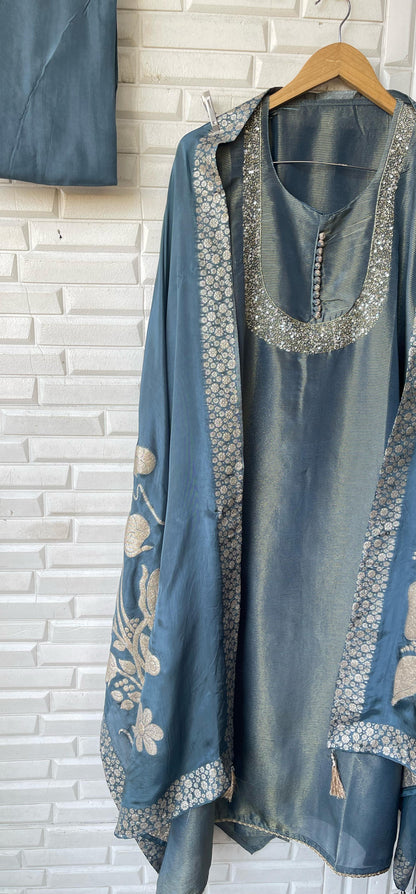 Shimmer silk unstitched ladies suit Rc16633 (c)