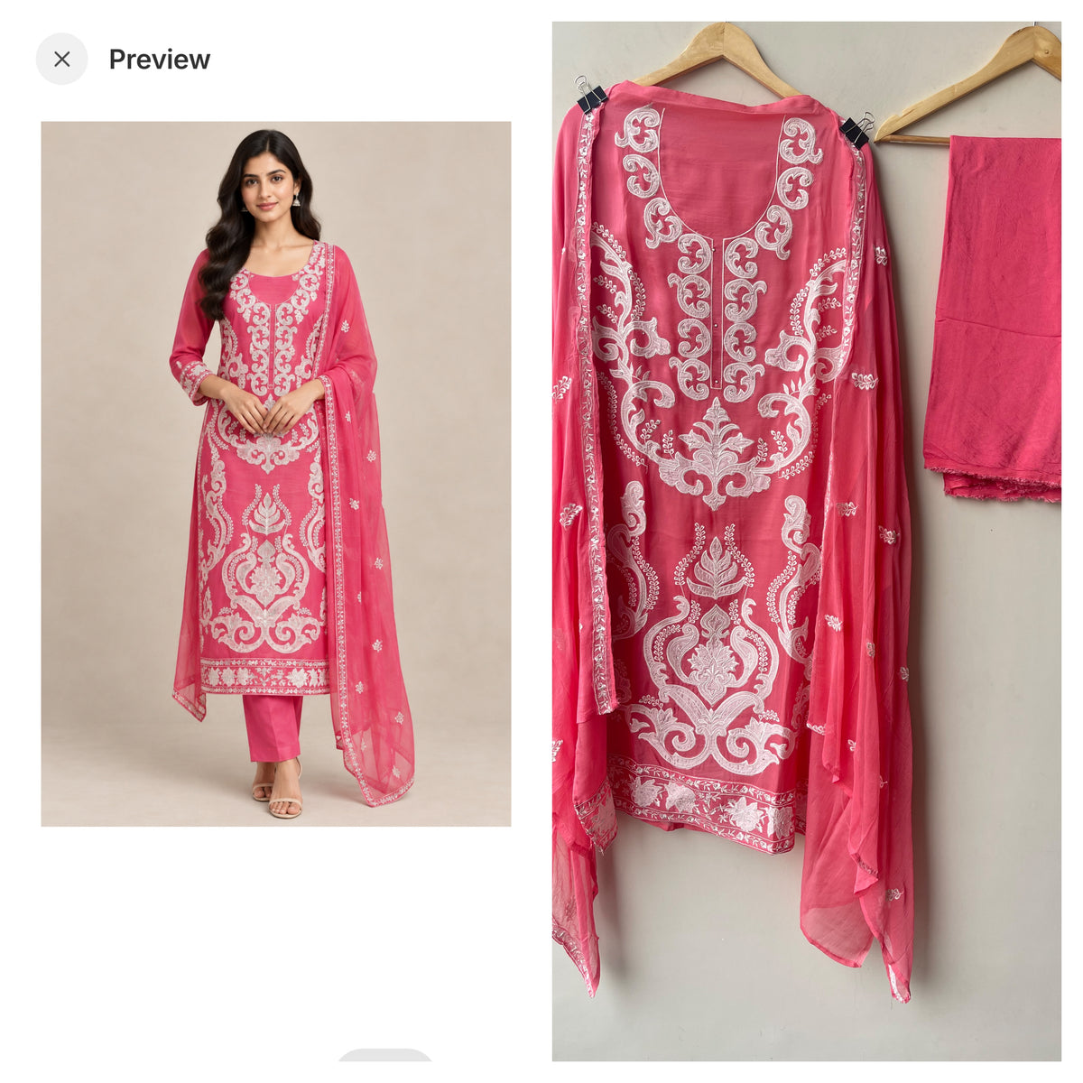 Exquisite Organza Tuile Embroidered Unstitched 3 Pcs Designer Suit Set