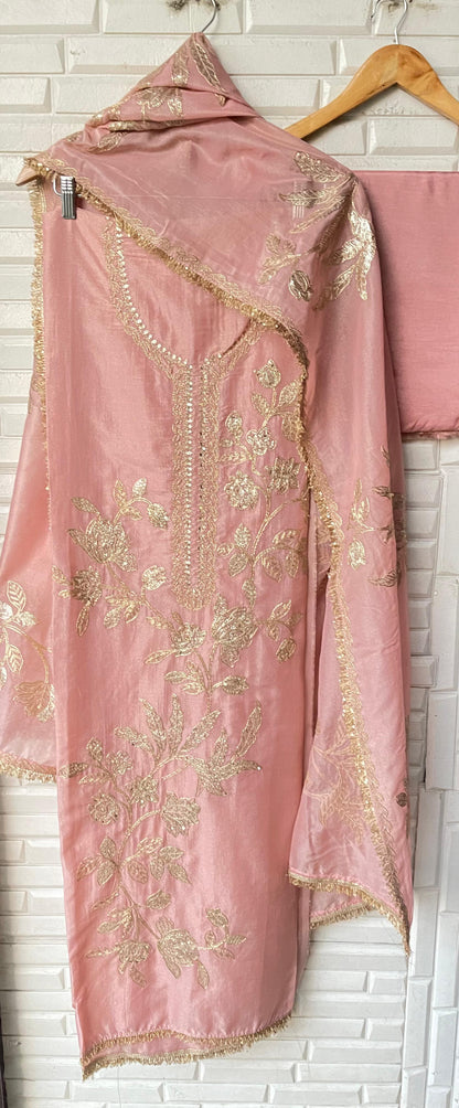 Weaving shimmer silk unstitched ladies suit Rc17689(b)