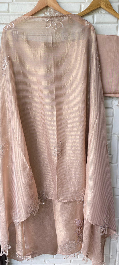 Pure brocade self banarasi shimmer silk unstitched ladies suit Rc17747 (b)