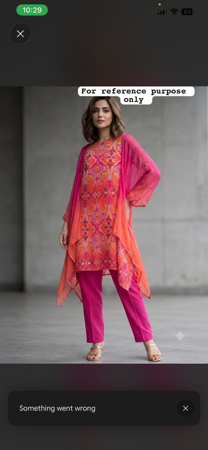 Organza Tuile printed ladies unstitched suit Rc19146