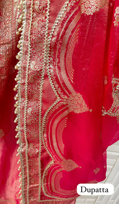 Banarasi shimmer silk unstitched ladies Rc17704