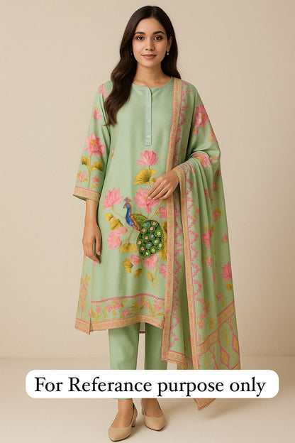 Shimmer silk unstitched ladies suit Rc17823