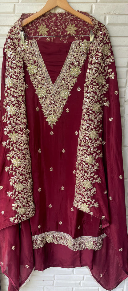 Organza crepe unstitched ladies suit Rc17744 (a)