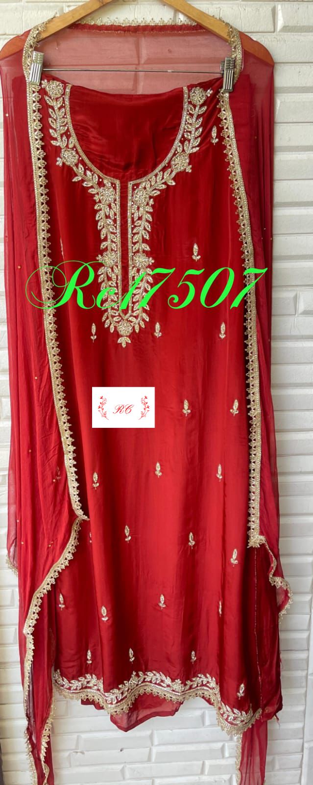 Organza silk unstitched ladies suit Rc17507