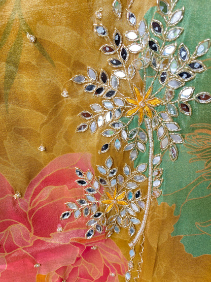 Organza unstitched ladies suit Rc17492