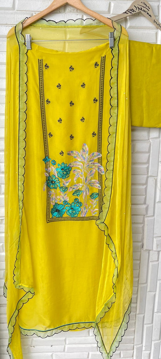 Organza unstitched ladies suit