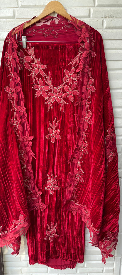 Crushed velvet unstitched ladies suit Rc17862 (b)