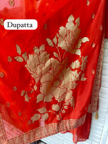 Organza semi stitched ladies suit Rc17646
