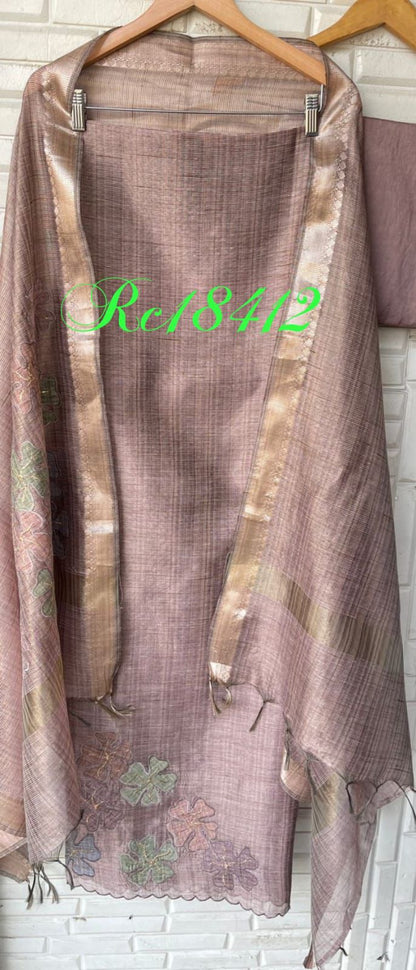 Maheshwari shimmer linen unstitched ladies suit Rc18412 (a)