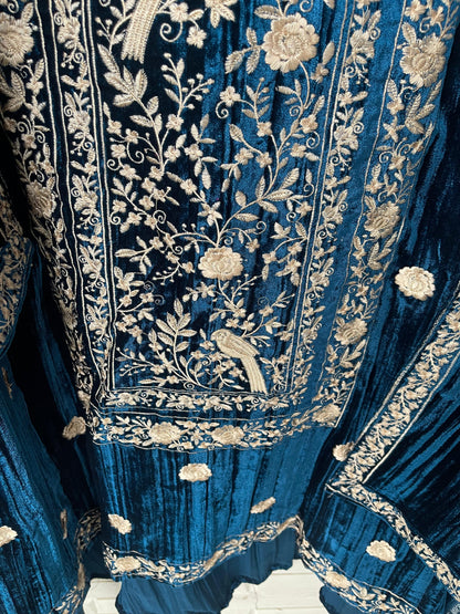 Micra crushed velvet unstitched ladies suit Rc18211