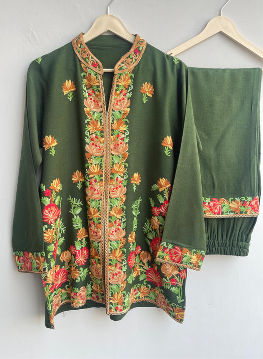 Woolen embroidered readymade winter ladies coord set Rc17852 (c)