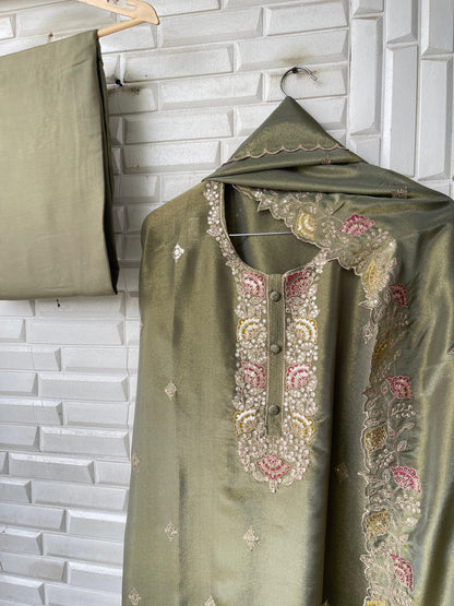Shimmer silk unstitched ladies suit Rc 16044