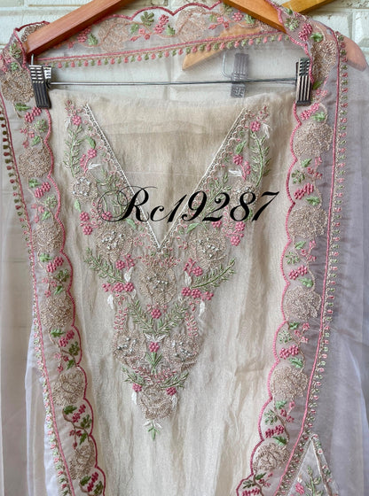 Crushed tissue unstitched ladies suit Rc19287