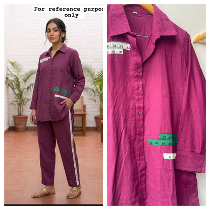 Soft linen cotton stitched ladies coord set Rc19089