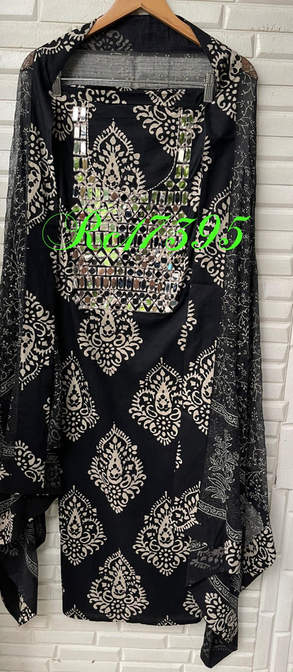 cotton unstitched ladies suit Rc17395