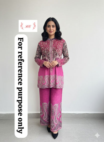 Stylish micra velvet readymade ladies coord set Rc18148