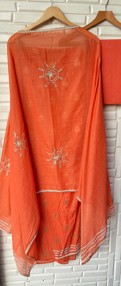 Mul chanderi semi stitched ladies suit Rc17537 (b)