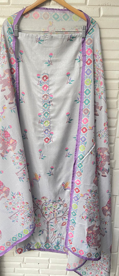 Tassar silk unstitched ladies suit Rc17702