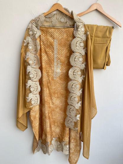 Banarasi muslin silk unstitched ladies suit Rc17834 (a)