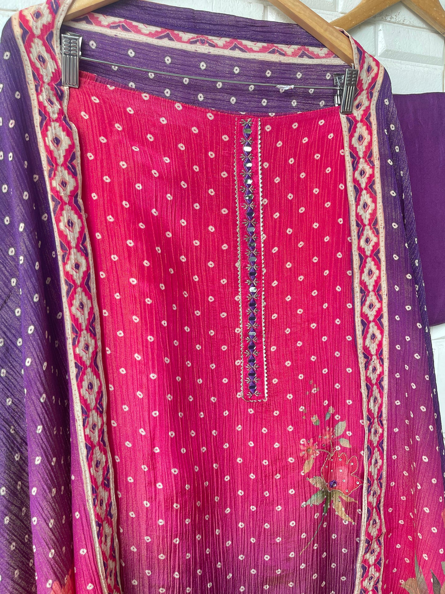 Crushed shimmer tissue unstitched ladies suit Rc17777 (a)