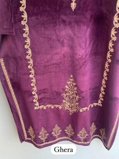 Readymade velvet ladies winter suit Rc18824