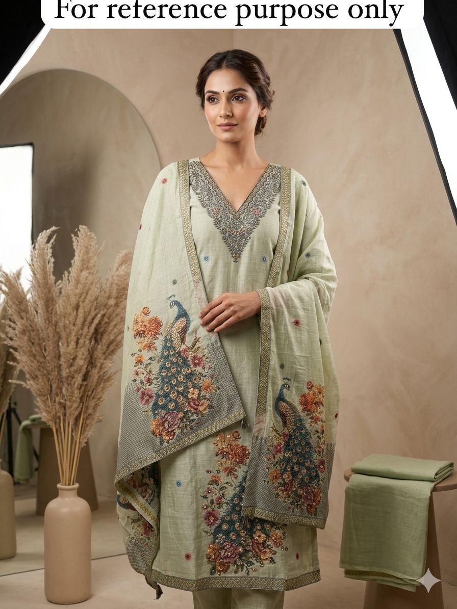 Self Linen Weaved Unstitched Ladies Suit RC-18509 (a) – view 3