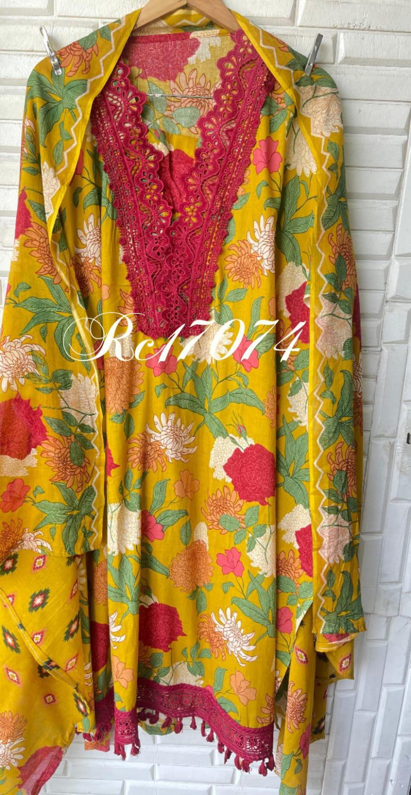 Cotton unstitched ladies suit Rc17074