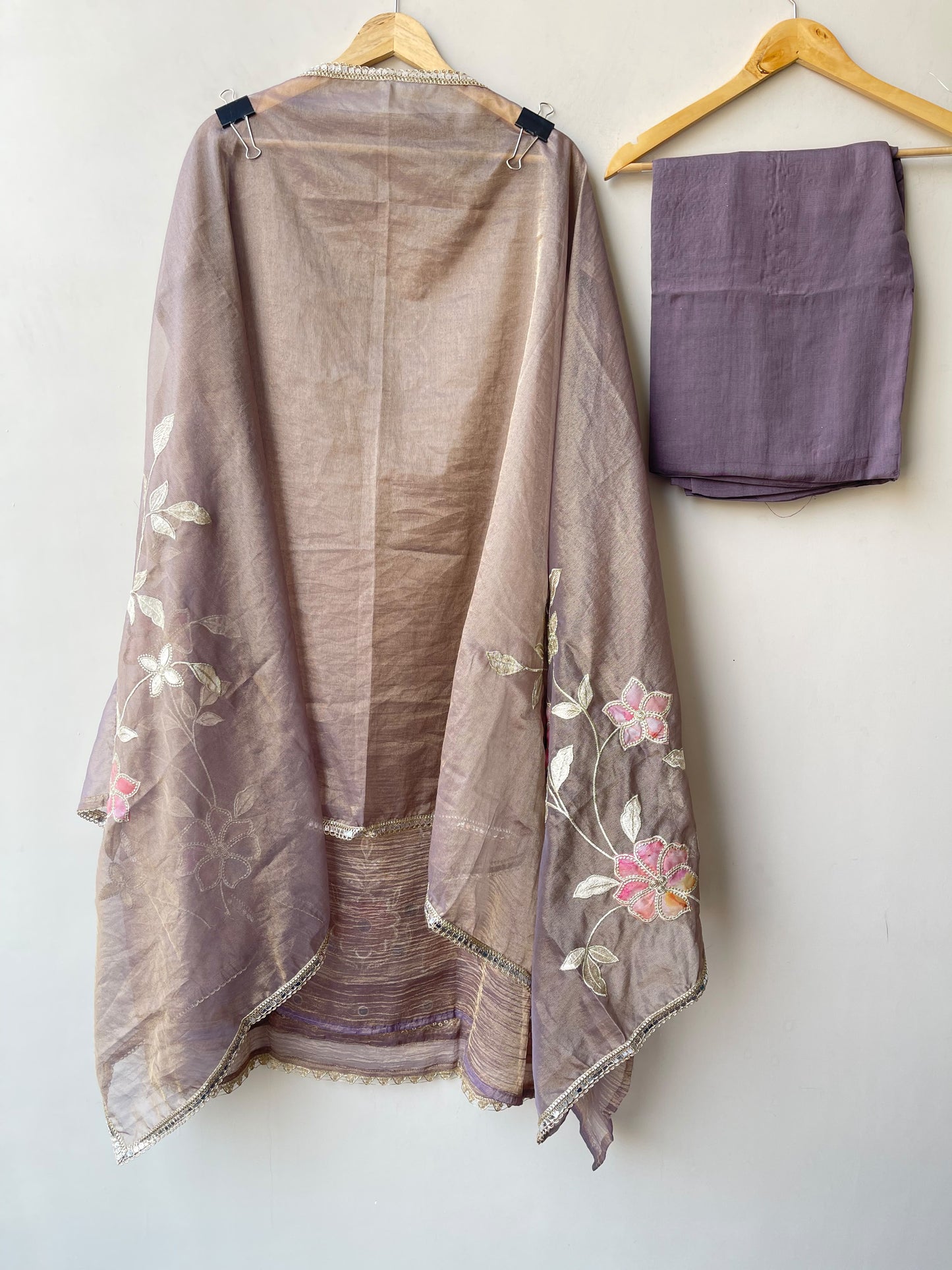 Elegant shimmer tissue ladies unstitched suit