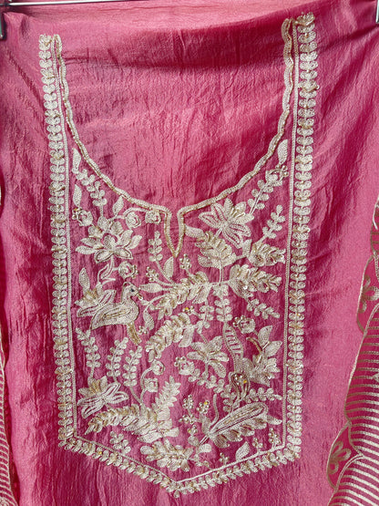 Crushed shimmer silk unstitched ladies suit Rc17642 (b)