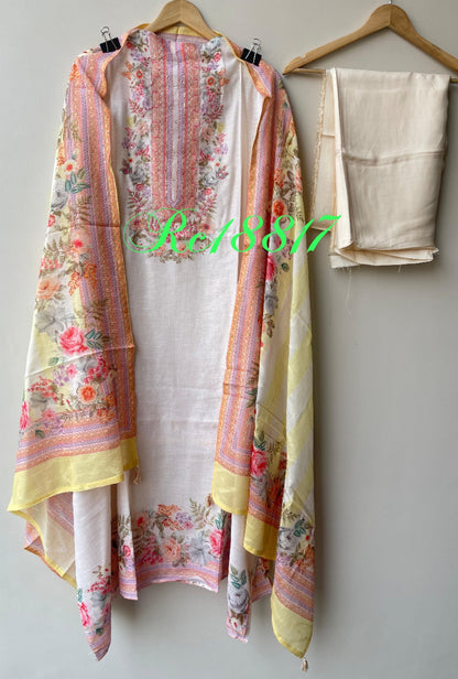 Pure Mul Chanderi Unstitched Ladies Suit RC-18817 – view 8