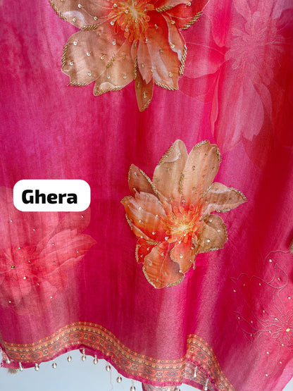 Shimmer silk unstitched ladies suit Rc17892