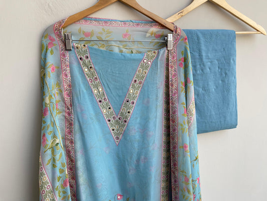 Organza printed unstitched ladies suit Rc18539 (b)