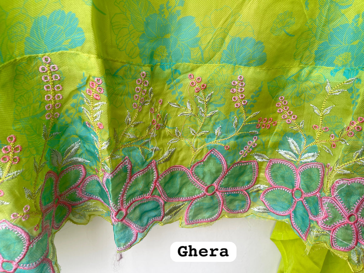 Printed Organza Tuile Unstitched Dress Material