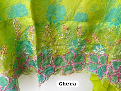 Printed Organza Tuile Unstitched Dress Material