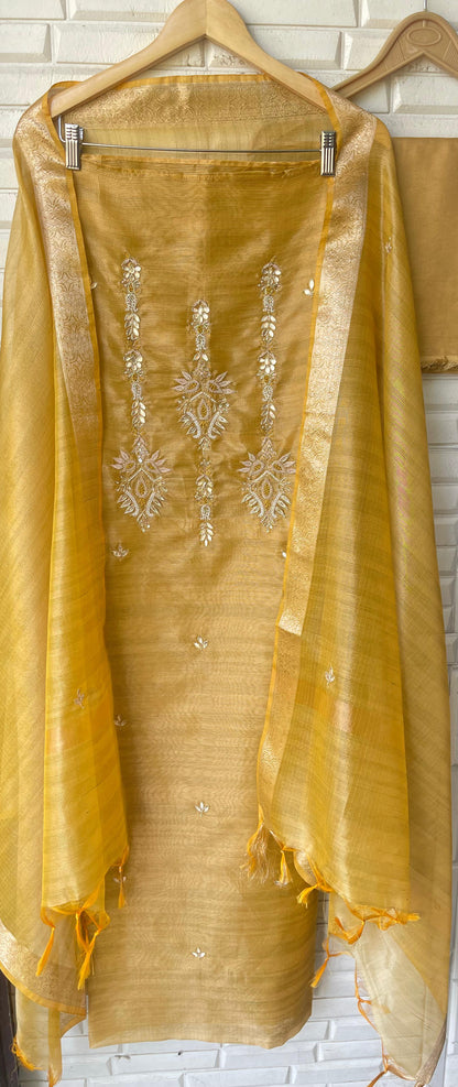 Shimmer linen silk unstitched ladies suit Rc17802 (a)