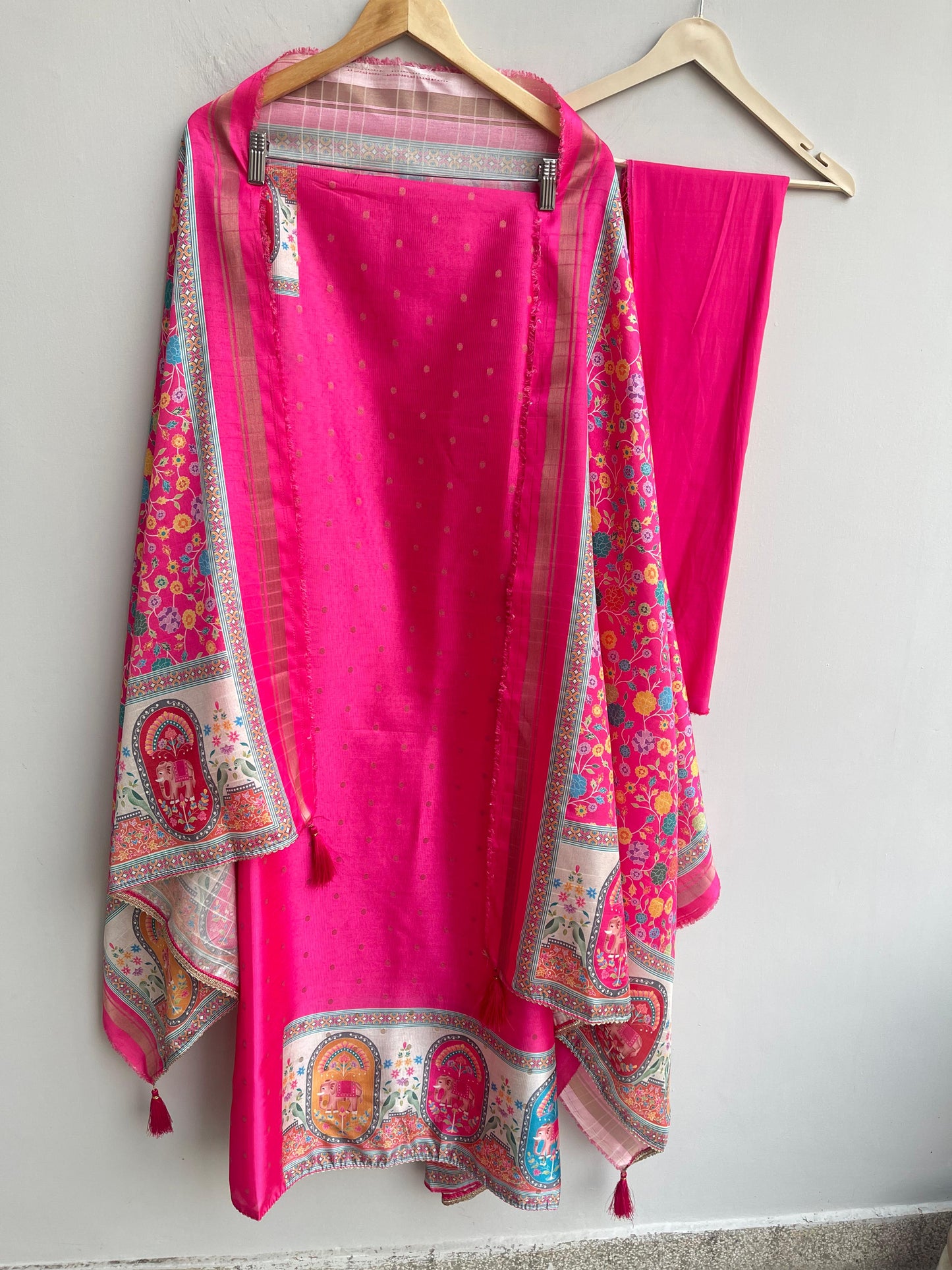 Banarasi shimmer linen unstitched ladies suit Rc18354 (b)