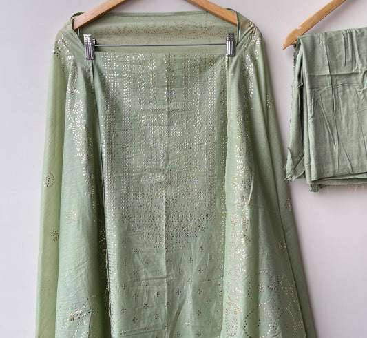 Mul Chanderi Unstitched Ladies Suit RC-18639 (c)