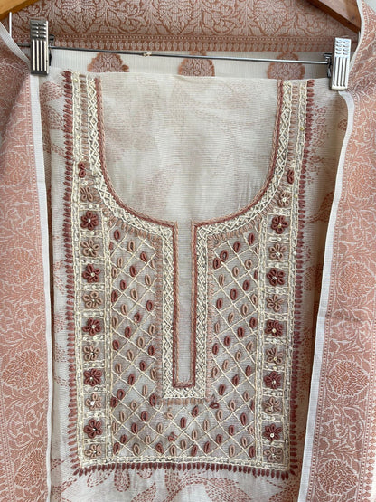 Fine kora printed unstitched ladies suit Rc18495