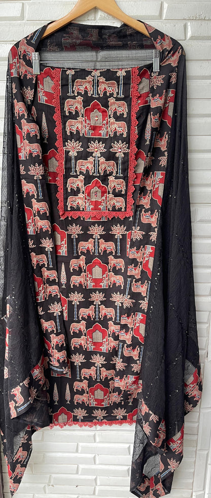 Linen cotton unstitched ladies suit Rc17549 (b)
