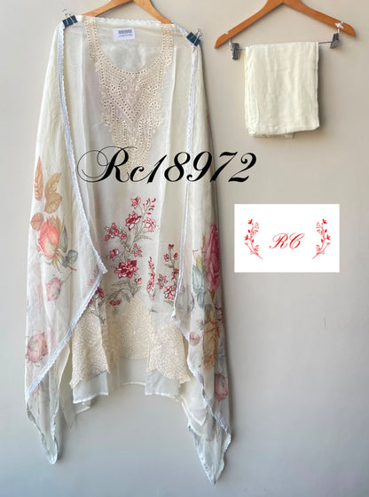 Organza unstitched ladies suit Rc18972