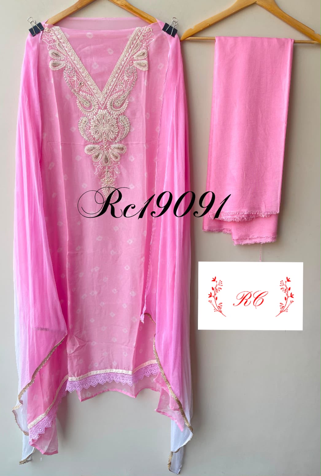 Organza printed unstitched ladies suit Rc19092