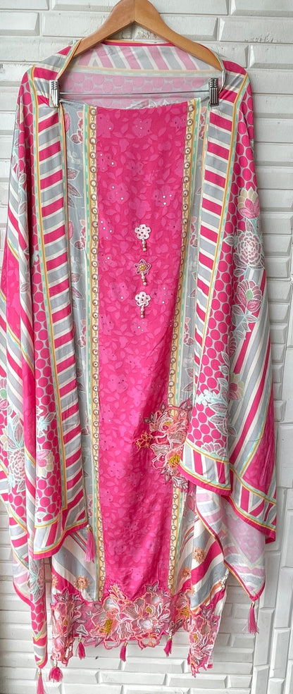 Muslin unstitched ladies suit Rc17479