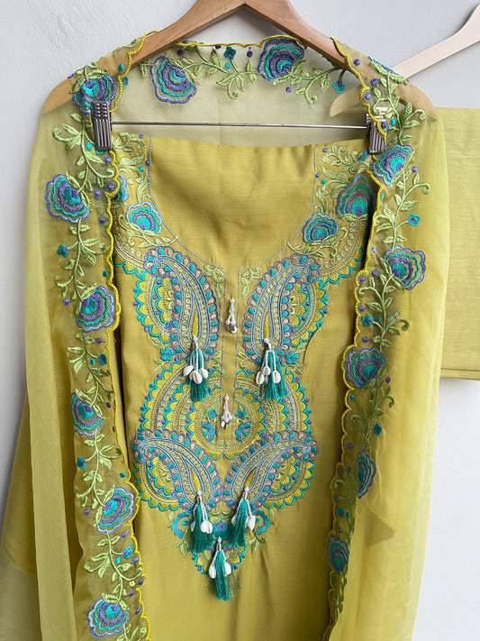 Chanderi silk unstitched ladies suit Rc18334 (c)