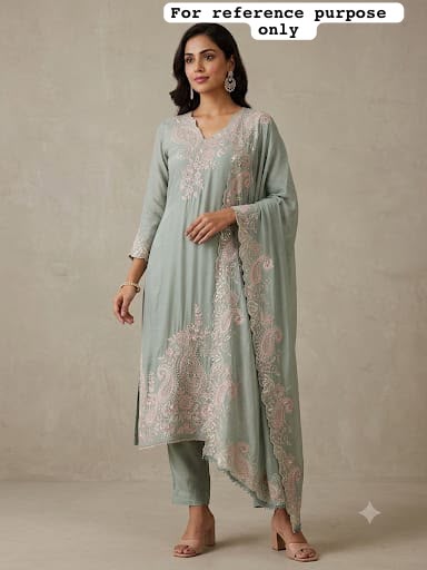Satin crepe unstitched ladies suit Rc19298 (a)