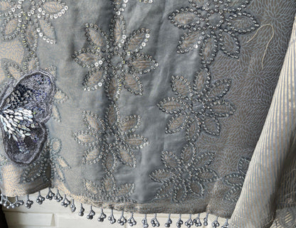 Brocade self banarasi shimmer silk unstitched ladies suit Rc17747 (a)