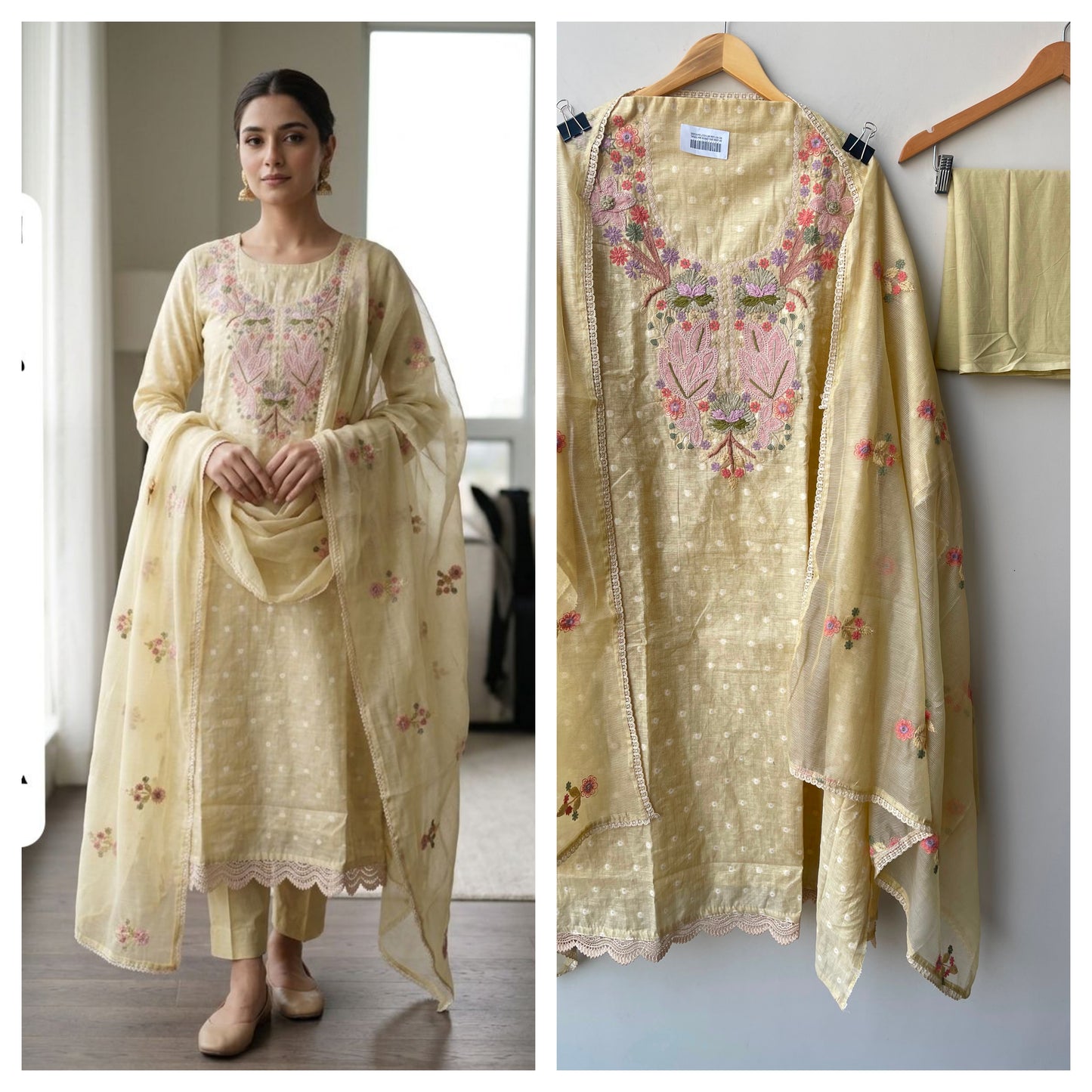 Mul chanderi unstitched ladies suit Rc18954